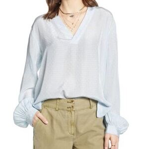 Treasure & Bond Light Blue Popover Top